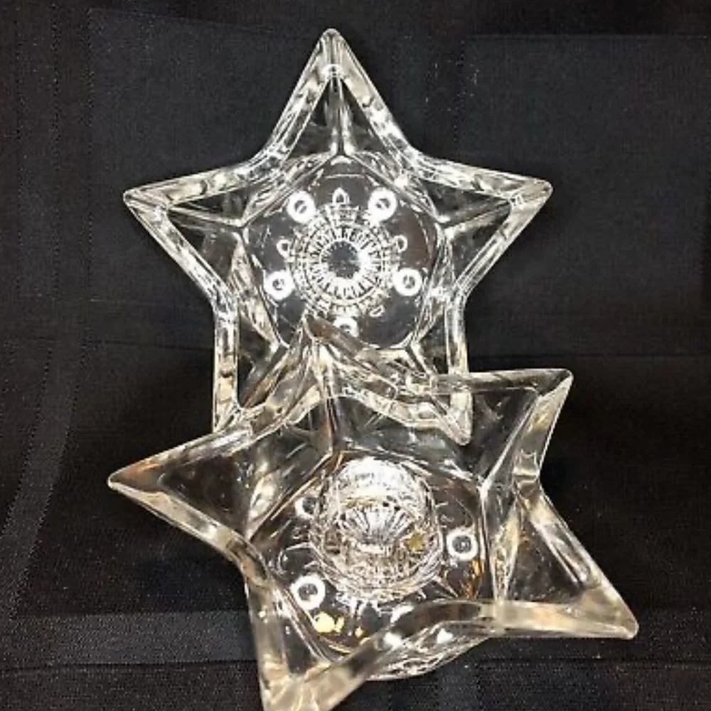 Glass Star Shaped Candle Holders